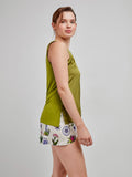 Débardeur tissu satiné et short imprimé floral