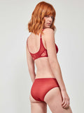 Soutien-gorge avec armatures dentelle rouge avec sa culotte en dentelle