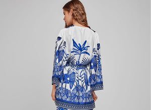kimono manches 3/4 imprimé tropical