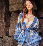 kimono manches 3/4 imprimé tropical
